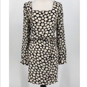 Anthropologie Black and Cream Midi Dress